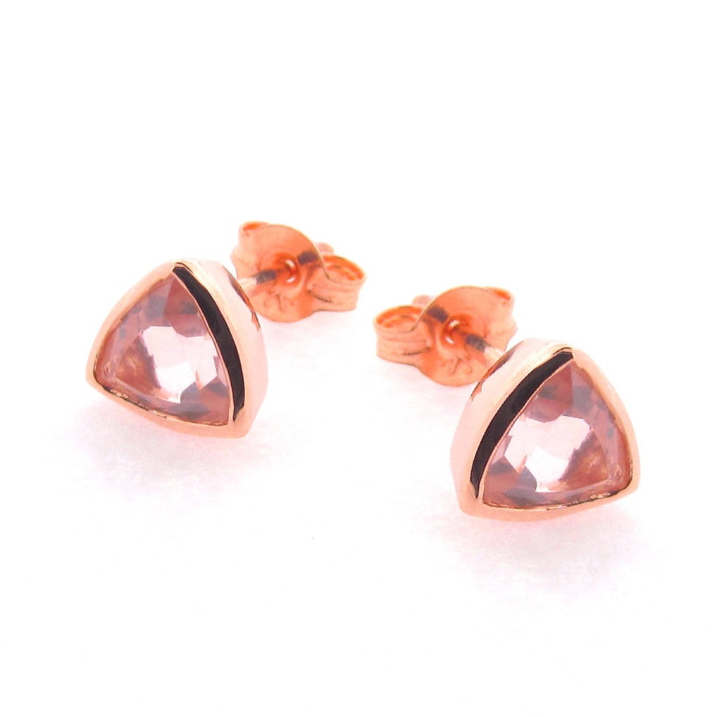 Rose Gold 'Trinity' Stud Earrings