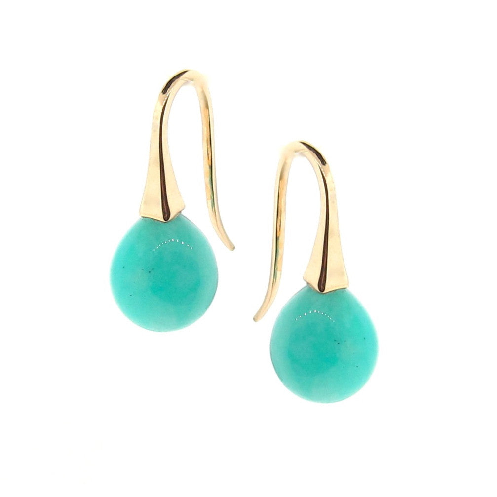 Yellow Gold Small Amazonite  'ShortDrop' earrings