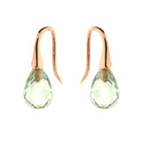 Rose Gold Green Quartz 'ShortDrop' earrings