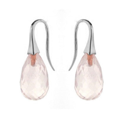 Sterling Silver Rose Quartz 'ShortDrop' earrings