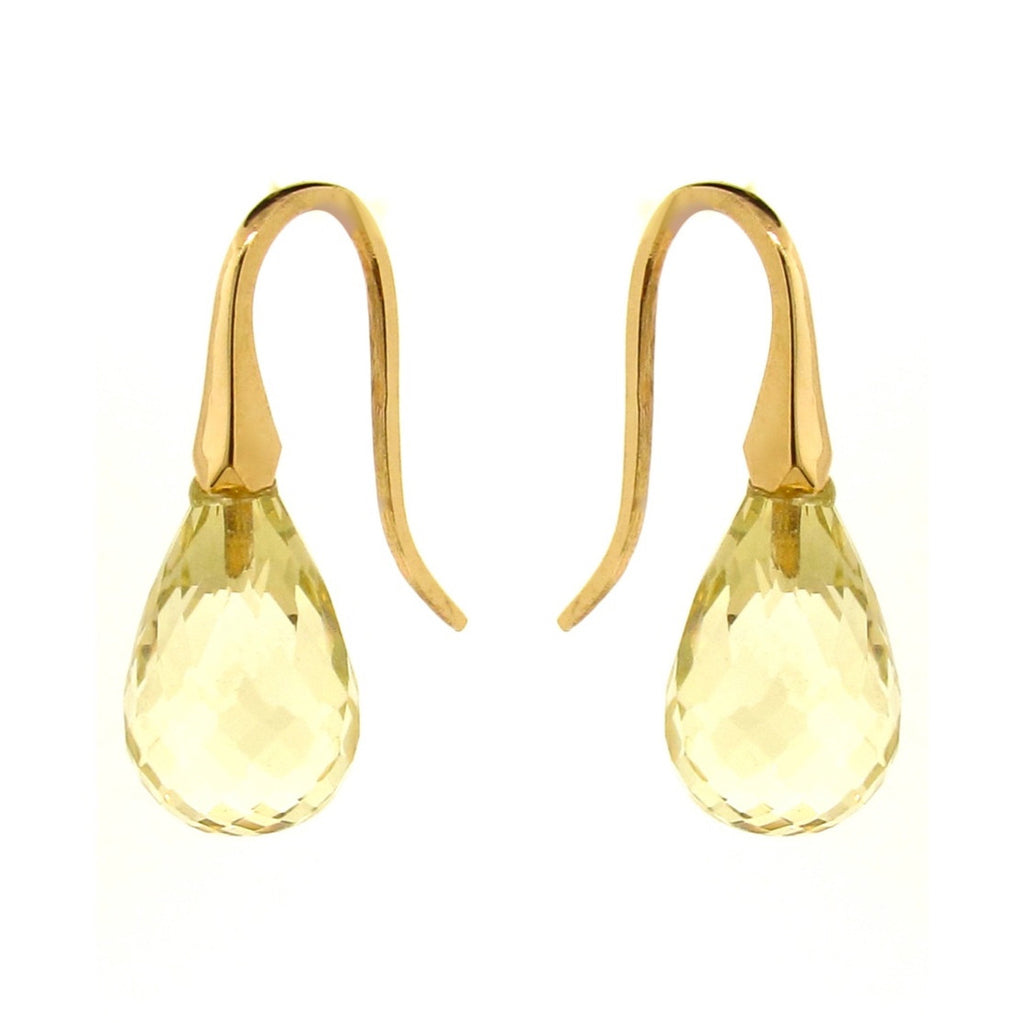 Yellow Gold Lemon Quartz 'ShortDrop' earrings