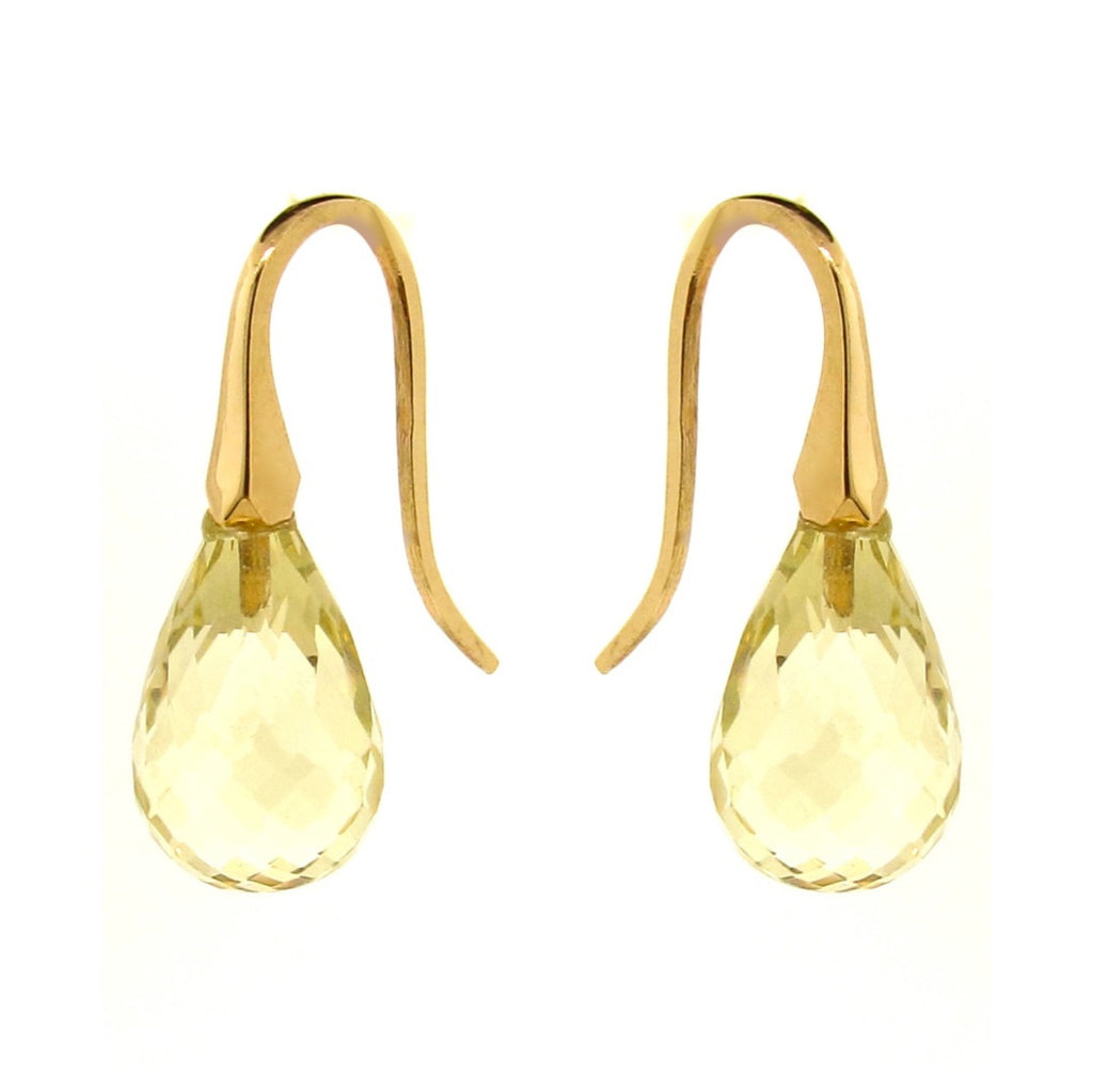 Yellow Gold Lemon Quartz 'ShortDrop' earrings