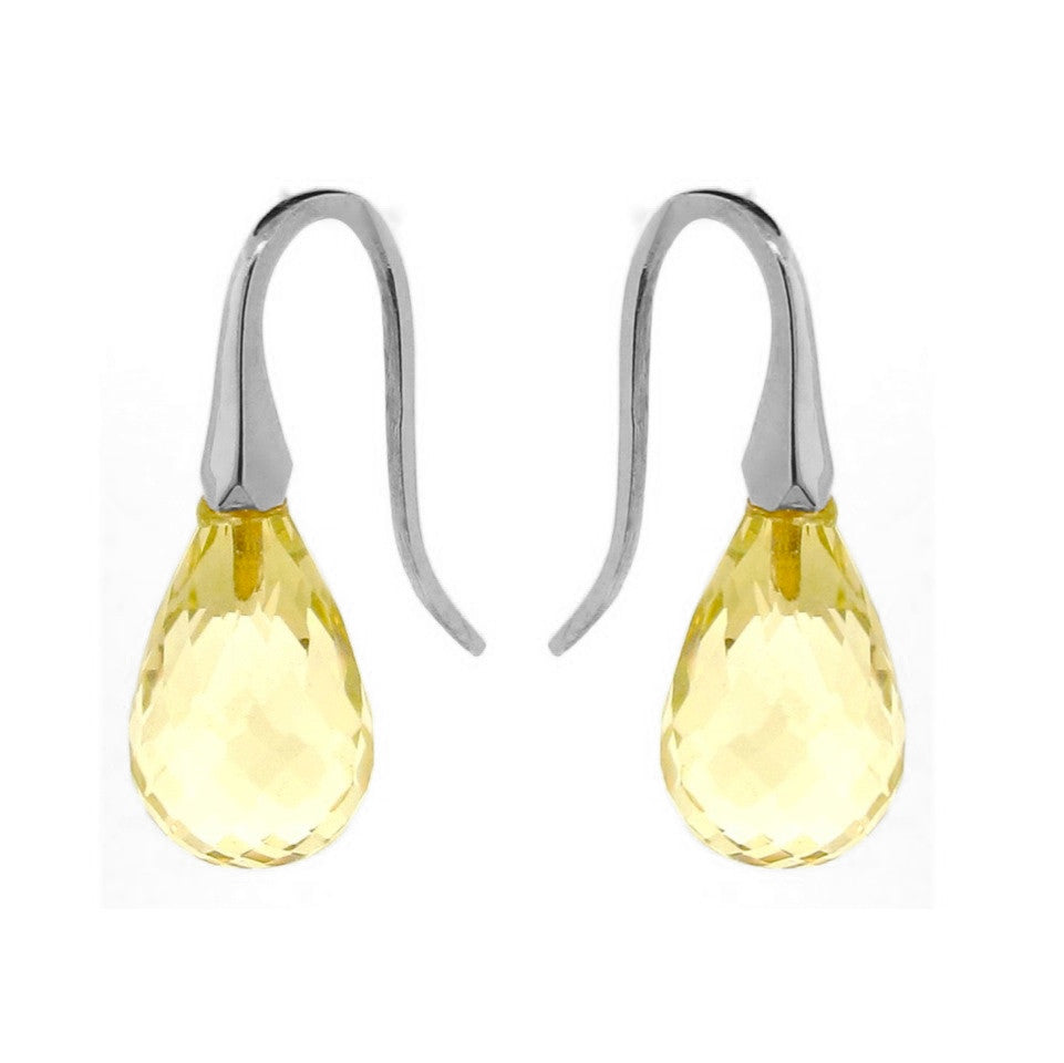 Silver Lemon Quartz 'ShortDrop' earrings