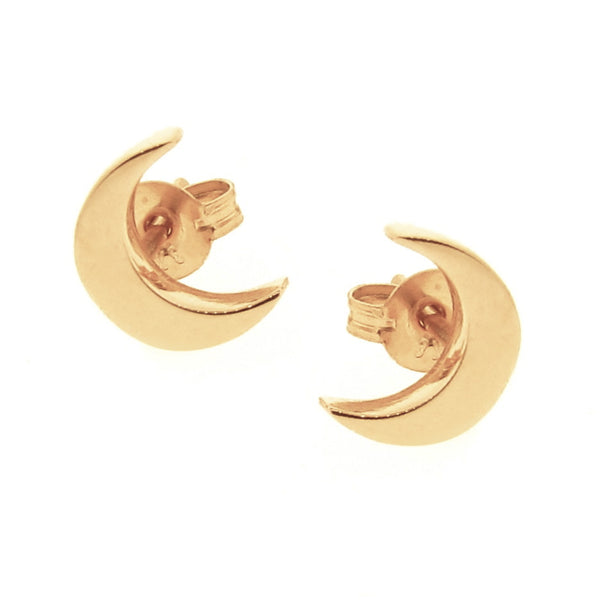 Yellow Gold 'Baby Moon' Stud Earrings