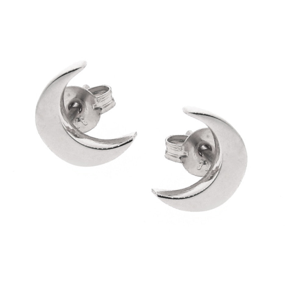 Sterling Silver 'Baby Moon' Stud Earrings