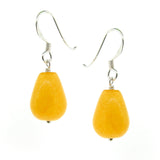 Yellow Jade small drop earrings