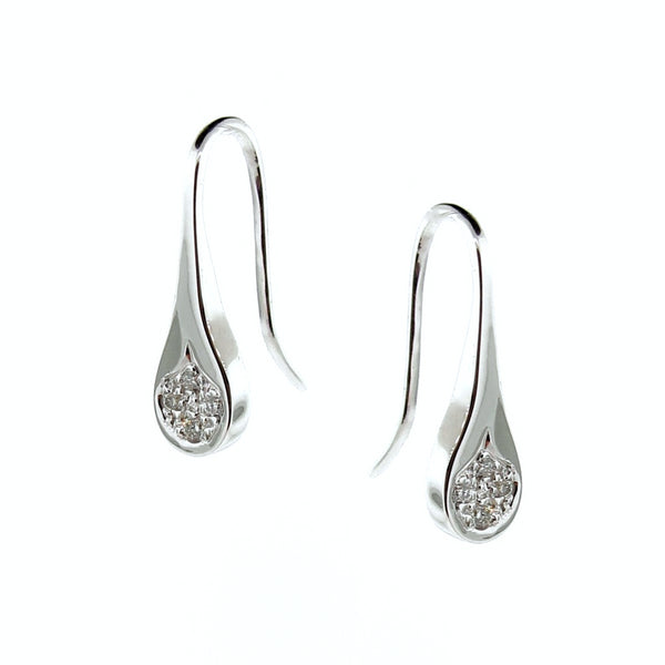 White Gold Diamond Flat Droplet earrings