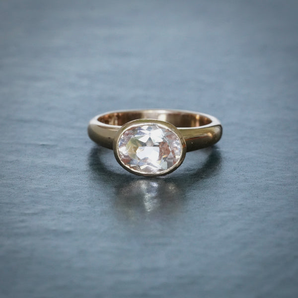 9ct Rose Gold Morganite Small Simplicity Ring