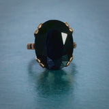 9ct Rose Gold Black Diamond Tourmaline Crown Ring
