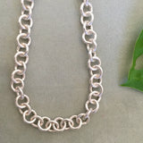 Sterling Silver Heavy round link Chain Necklace 45cm