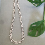 Sterling Silver Heavy round link Chain Necklace 45cm
