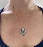 Sterling Silver Monstera Leaf Pendant