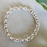 Sterling Silver Heavy Belcher link Chain Bracelet 19cm
