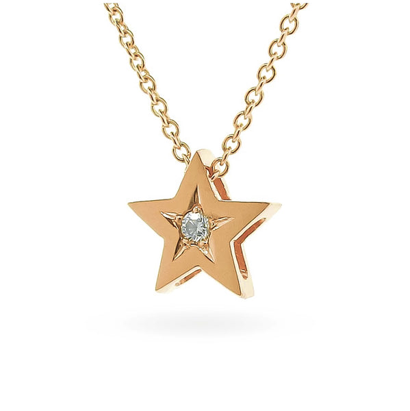 Rose Gold Diamond Medium Star Pendant