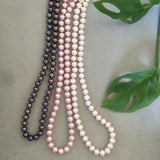 Round Freshwater Pearl Necklace with 9ct yellow gold clasp 3 colours