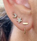 Rose Gold Bar Wrap Around Earrings