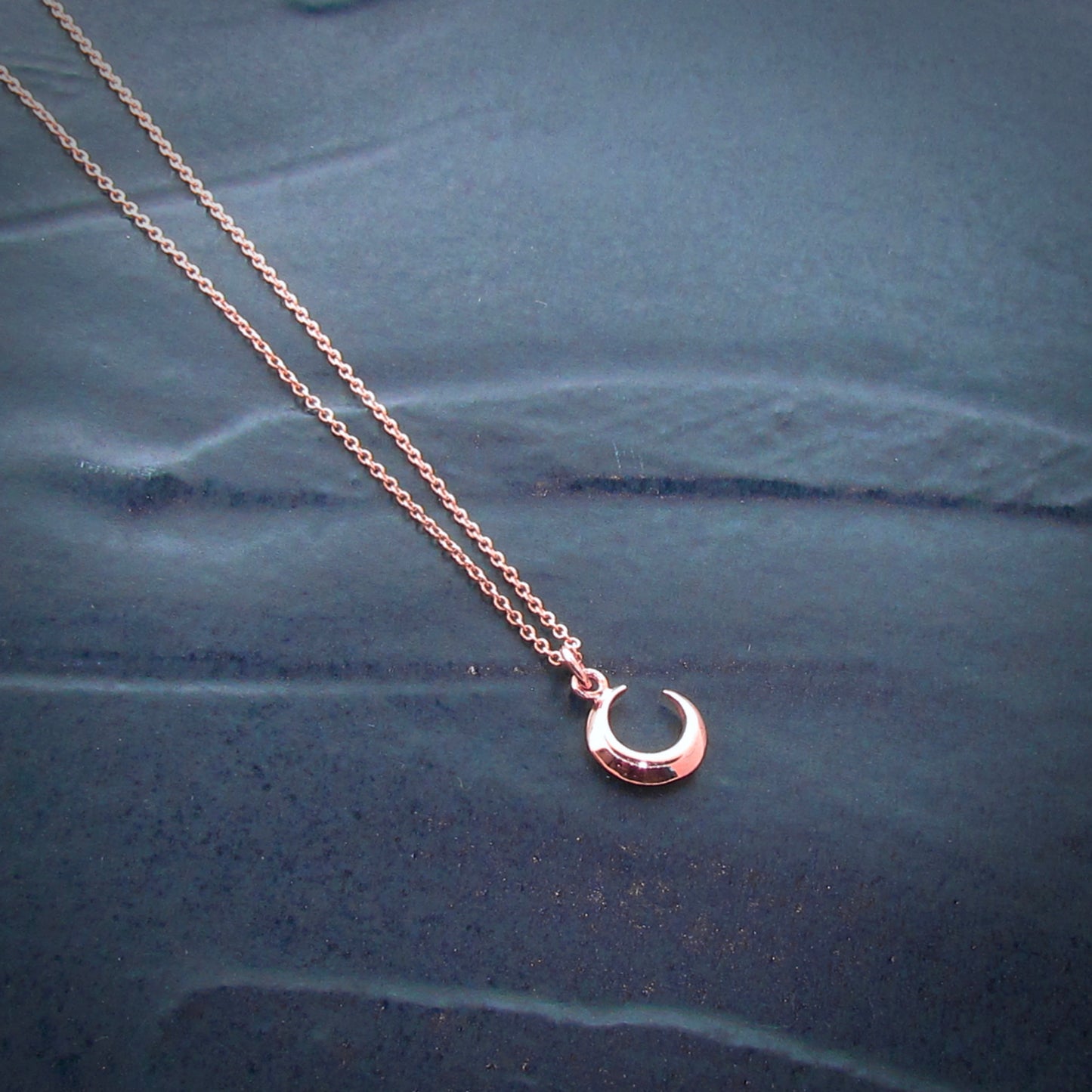 Rose Gold Crescent Moon Pendant Charm