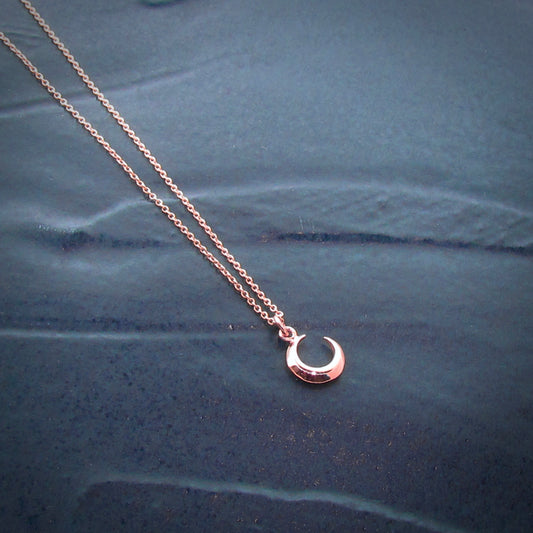 Rose Gold Crescent Moon Pendant Charm