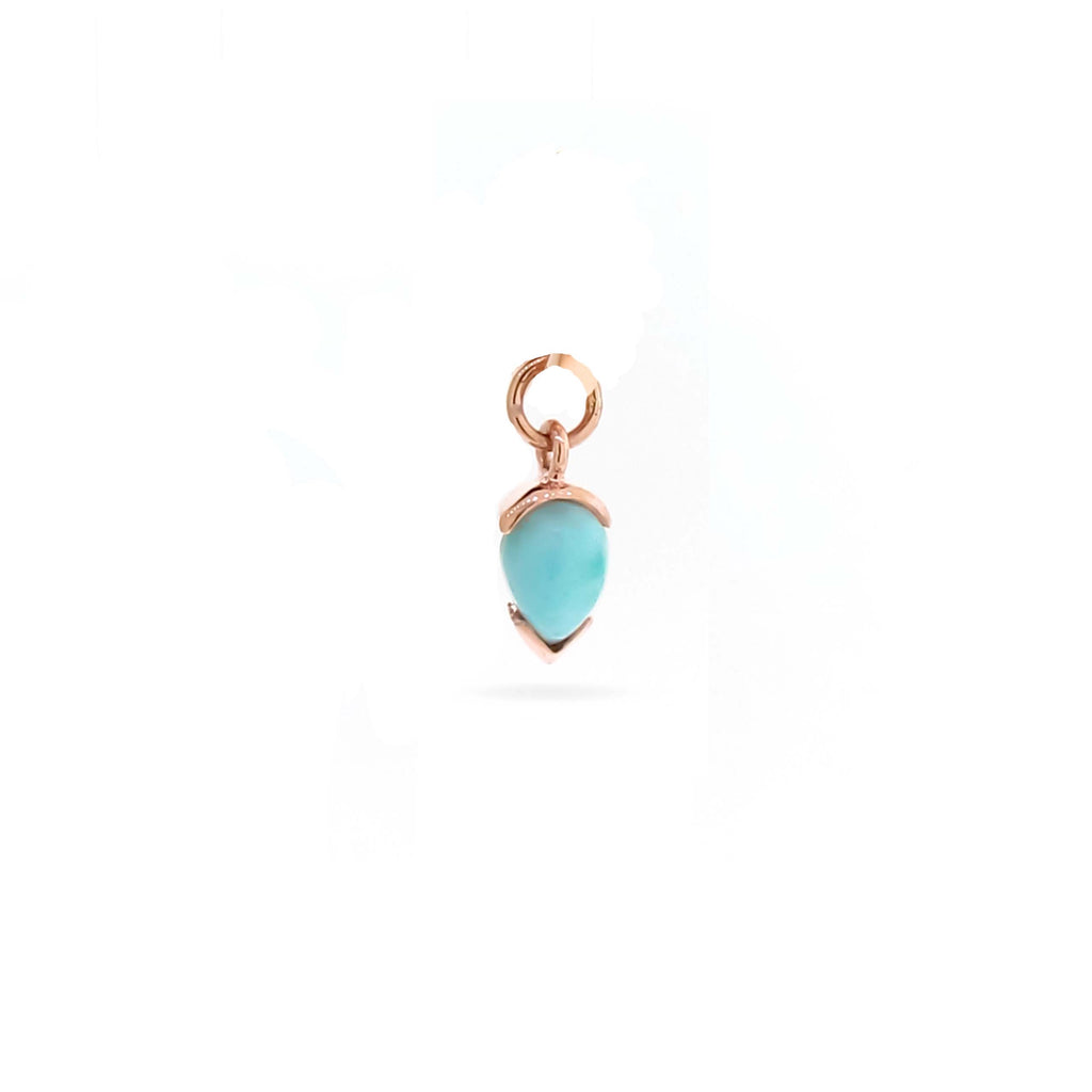 Rose Gold Larimar Cabochon Huggie Charm