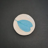 Small Blue Leaf  Ceramic Trinket Dish