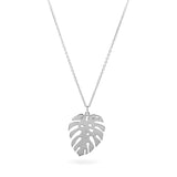 Sterling Silver Monstera Leaf Pendant