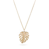 Yellow Gold Monstera Leaf Pendant