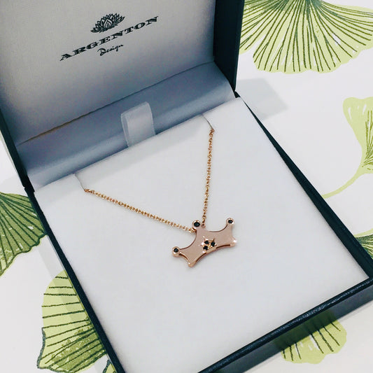 Rose Gold Spinel Crown Pendant only