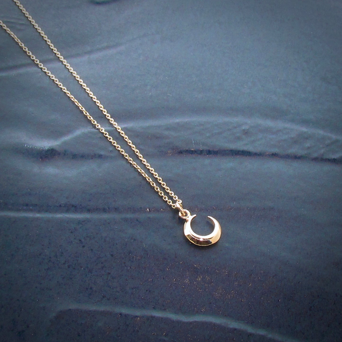 Yellow Gold Crescent Moon Pendant Charm