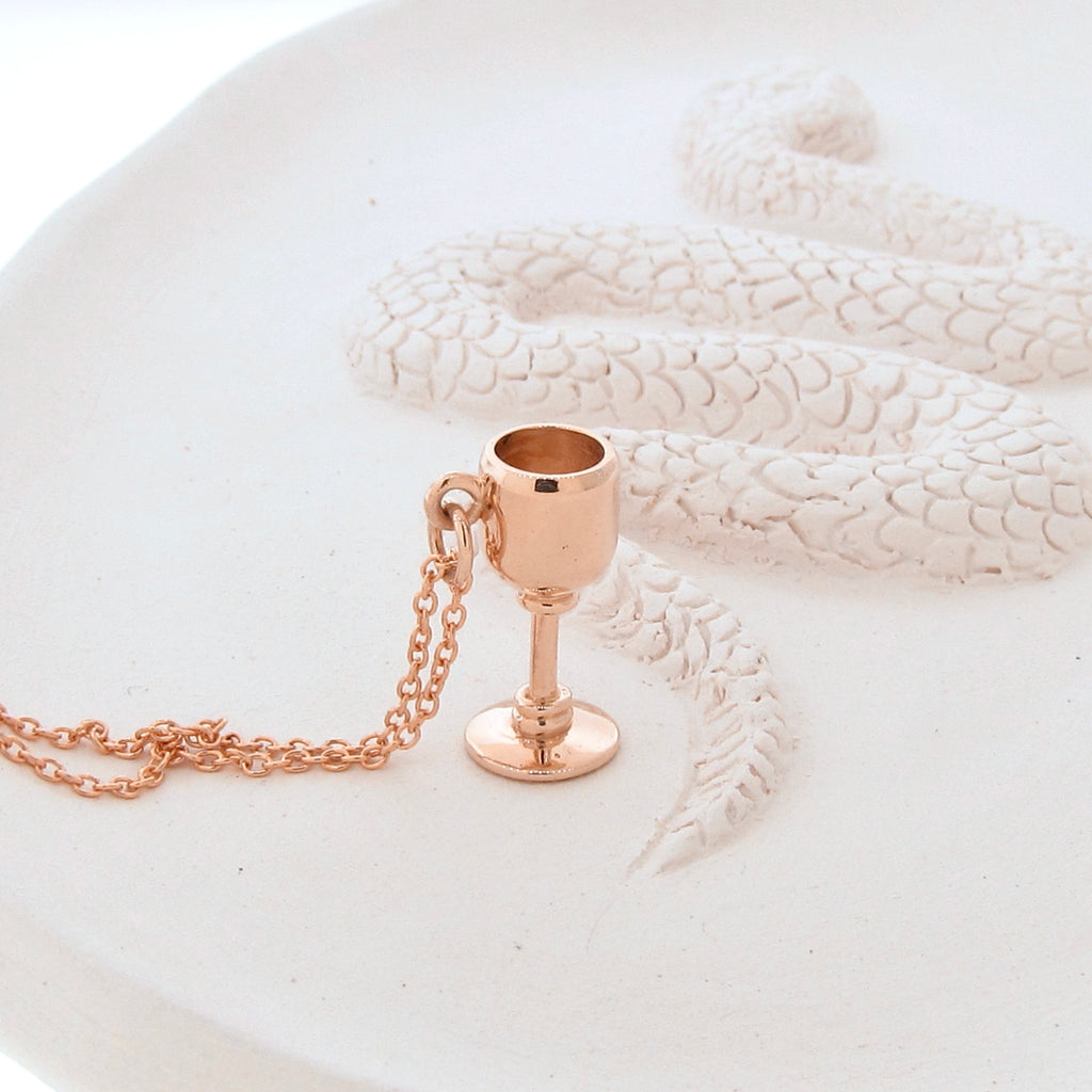 Rose Gold Wine Glass Pendant