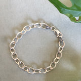 Sterling Silver Heavy Oval link Chain Bracelet 19cm