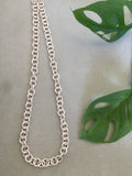 Sterling Silver Heavy round link Chain Necklace 45cm