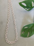 Sterling Silver Heavy round link Chain Necklace 45cm