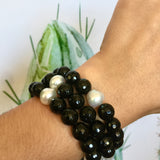 Onyx and South Sea Pearl Bracelet