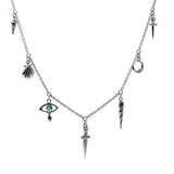 Sterling Silver Turquoise Talisman Charm Necklace