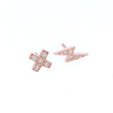 Rose Gold Diamond Kiss Stud Earrings