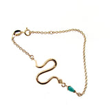 Yellow Gold Turquoise Snake Bracelet