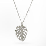 Sterling Silver Monstera Leaf Pendant