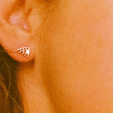 white gold black Diamond or Spinel arrow head studs