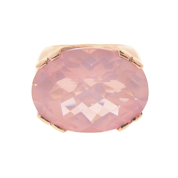 Rose Gold and Rose Quartz 'Crown Cocktail' Ring