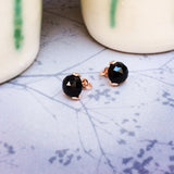 Silver Small 'Era' Green Onyx earstuds