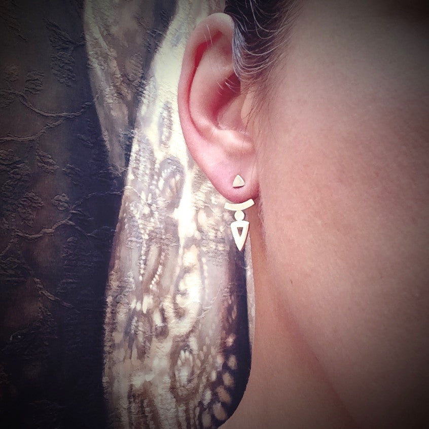 rose gold mini- dot, triangle or drop stud