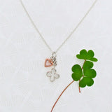 Silver and Rose Gold 'Luck and Love' pendant