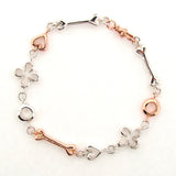Silver and Rose Gold Luck, Love, Life and Infinity Bracelet