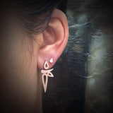 yellow gold mini- dot, triangle or drop stud