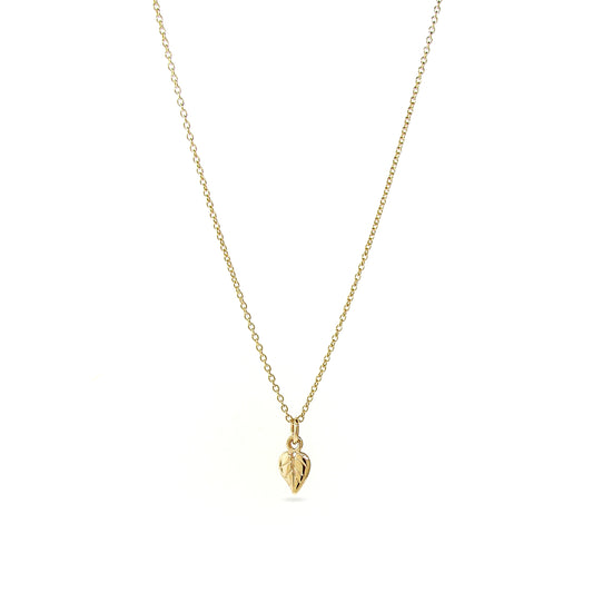 Yellow Gold Small Heart Leaf Pendant