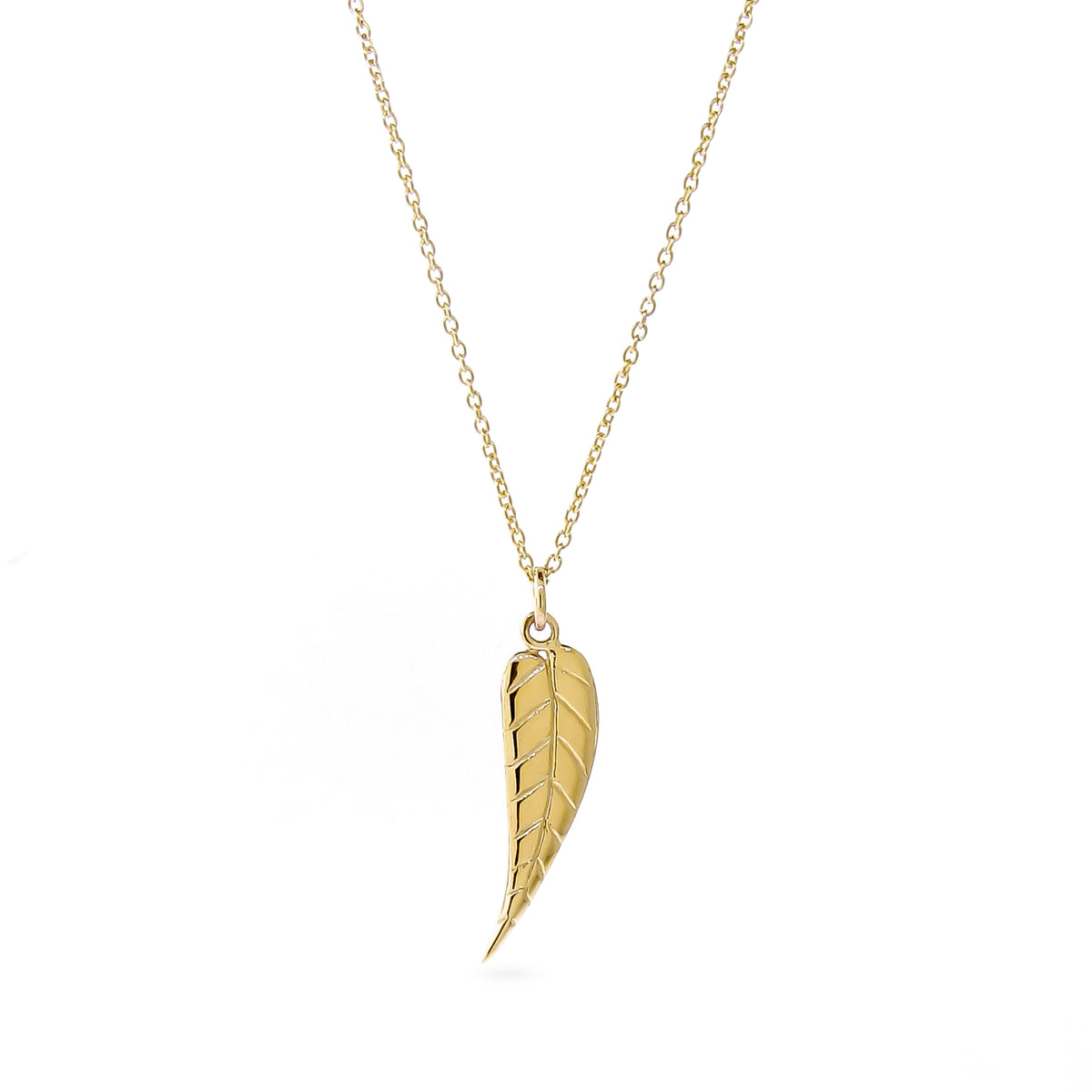 Yellow Gold Baby Cebu Blue Leaf Pendant