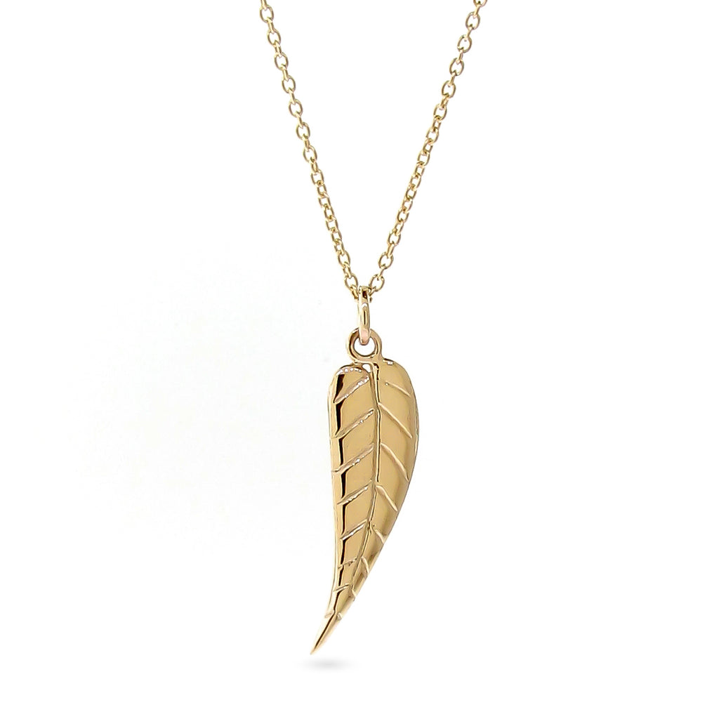 Yellow Gold Baby Cebu Blue Leaf Pendant