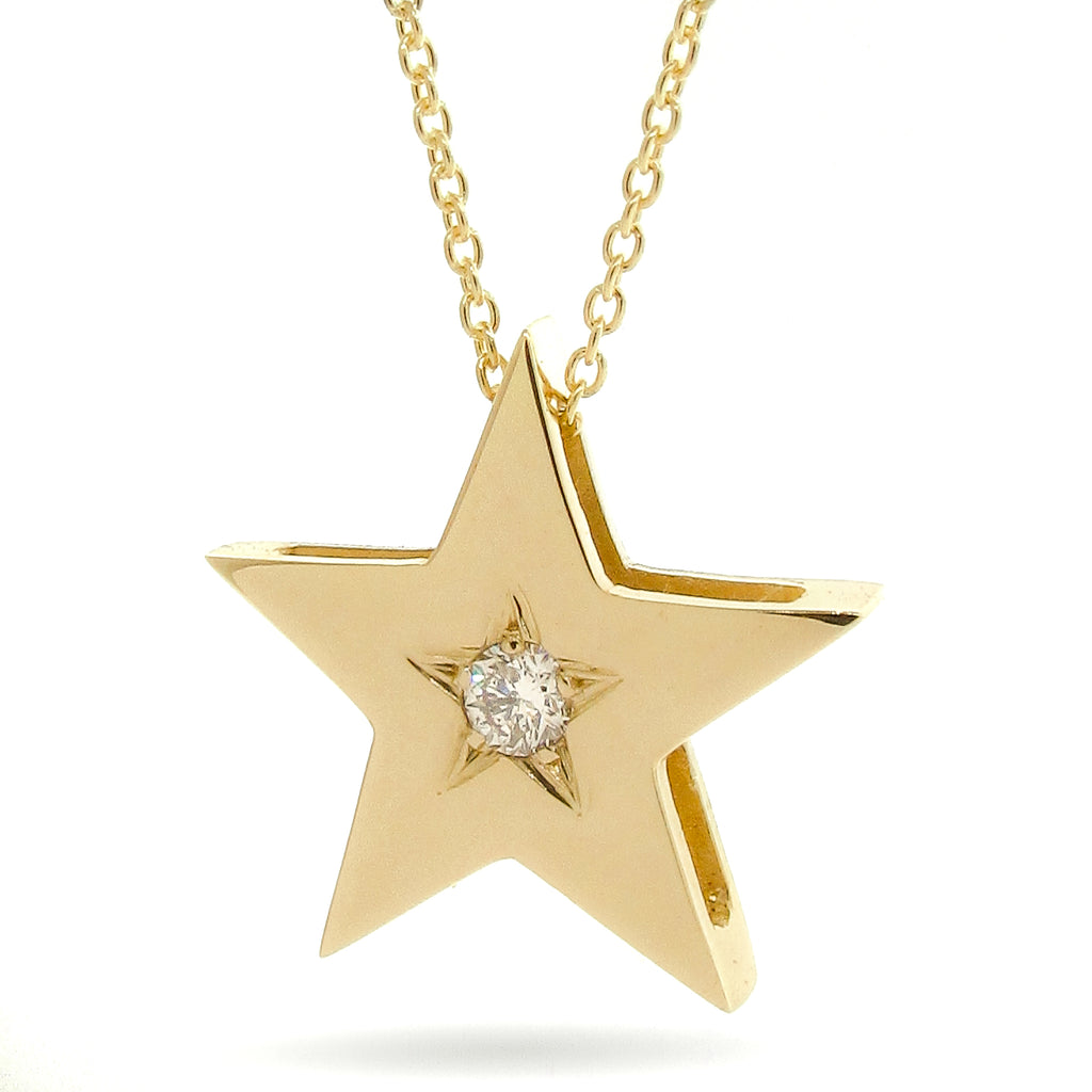 Yellow Gold Diamond Large Star Pendant