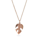 Rose Gold Mini Monstera Leaf Pendant