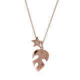 Rose Gold Mini Monstera Leaf Pendant